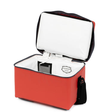 Versapak Insulated Medical Transport Bag with Integrated Thermometer Red Open
